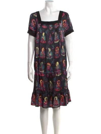 Pre-owned Vivienne Tam Silk Midi Length Dress In Black