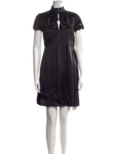 Pre-owned Vivienne Tam Silk Mini Dress In Black