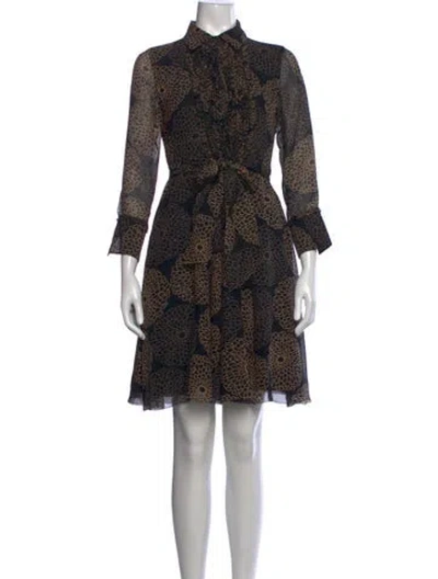 Pre-owned Vivienne Tam Silk Mini Dress In Black