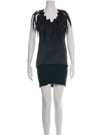 Pre-owned Vivienne Tam Silk Mini Dress In Black
