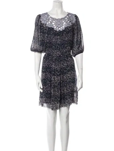 Pre-owned Vivienne Tam Silk Mini Dress In Blue