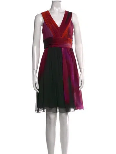 Pre-owned Vivienne Tam Silk Mini Dress In Red