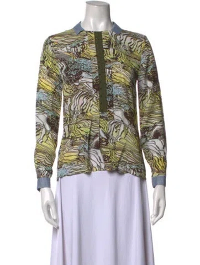 Pre-owned Vivienne Tam Silk Printed Blouse In Multicolor