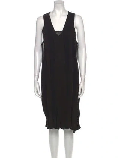 Pre-owned Vivienne Tam Square Neckline Knee-length Dress In Black