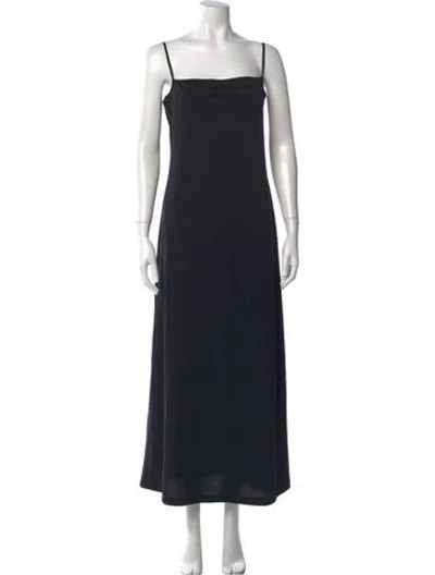 Pre-owned Vivienne Tam Square Neckline Midi Length Dress In Black