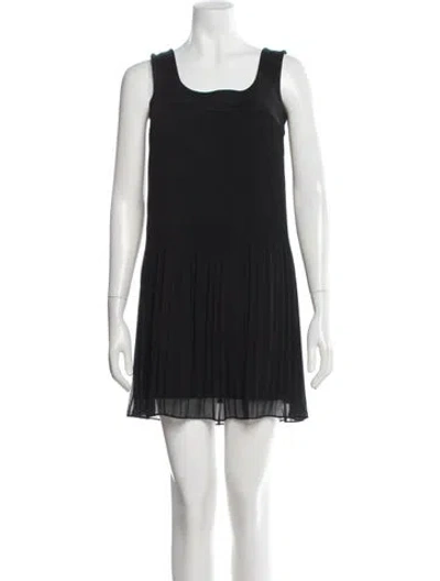 Pre-owned Vivienne Tam Square Neckline Mini Dress In Black