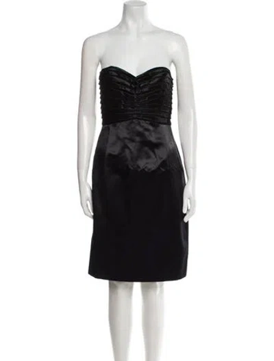 Pre-owned Vivienne Tam Strapless Mini Dress In Black