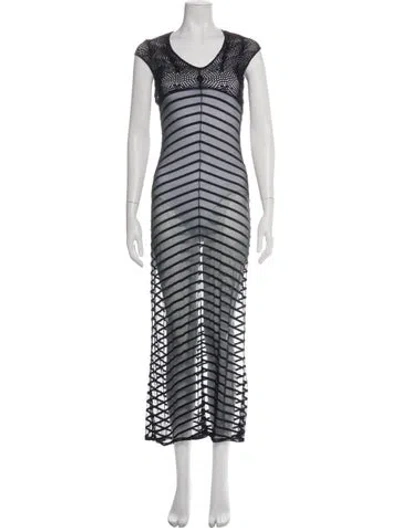 Pre-owned Vivienne Tam Striped Cover-up W/ Tags In Black