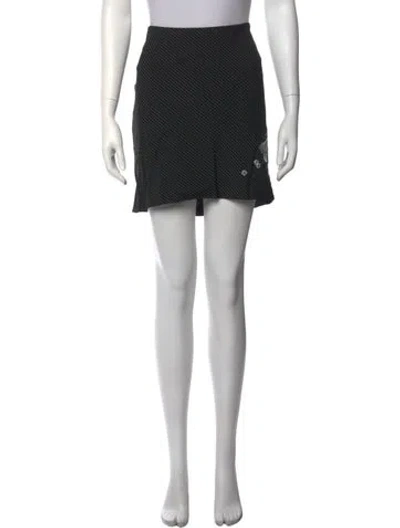 Pre-owned Vivienne Tam Striped Mini Skirt In Black