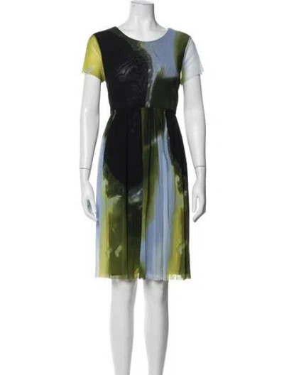 Pre-owned Vivienne Tam Tie-dye Print Knee-length Dress In Green