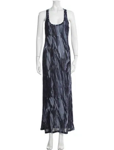 Pre-owned Vivienne Tam Tie-dye Print Long Dress In Blue