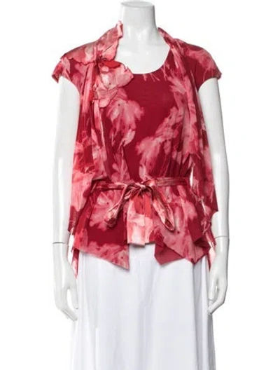 Pre-owned Vivienne Tam Tie-dye Print Scoop Neck Blouse In Red