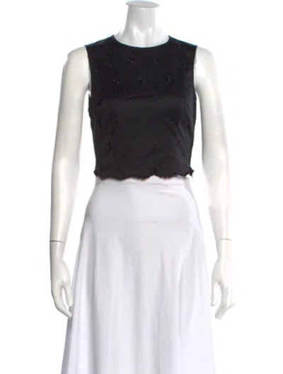 Pre-owned Vivienne Tam Vintage 1990's Crop Top In Black