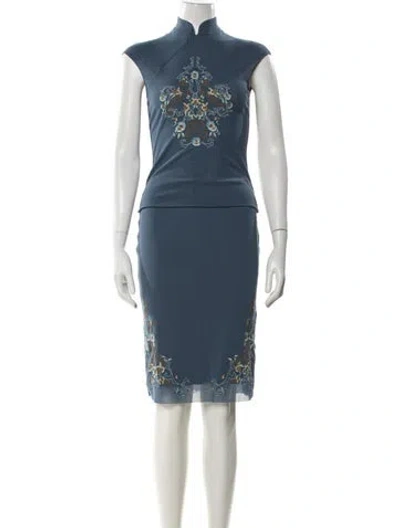 Pre-owned Vivienne Tam Vintage 1990's Skirt Set In Blue