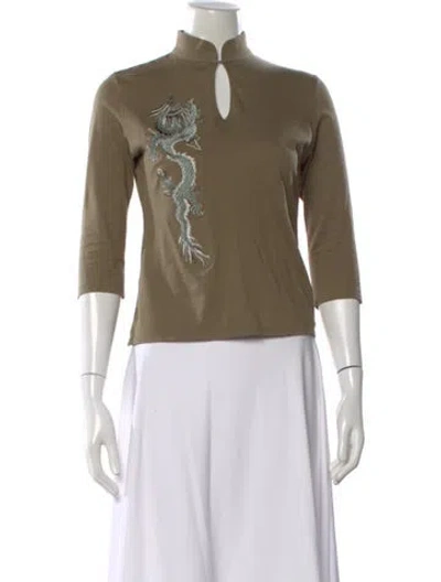 Pre-owned Vivienne Tam Vintage 1990's Top In Green