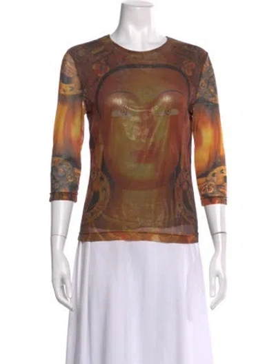 Pre-owned Vivienne Tam Vintage 1997 Top In Metallic/orange