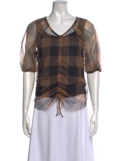 Pre-owned Vivienne Tam Vintage 2000's Blouse In Black/neutrals