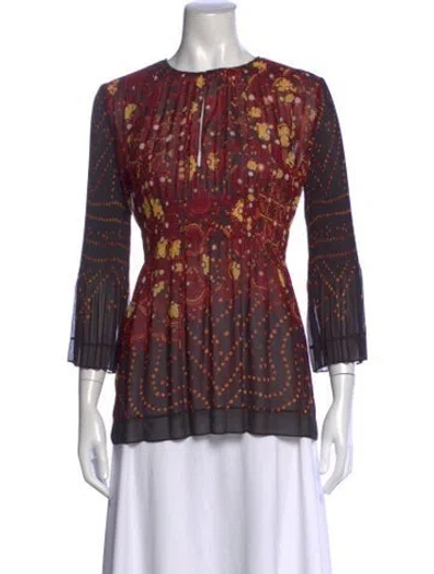 Pre-owned Vivienne Tam Vintage 2000's Blouse In Black/red