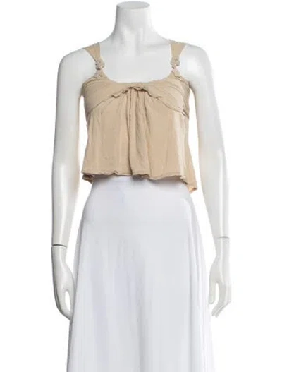 Pre-owned Vivienne Tam Vintage 2000's Crop Top In Neutral