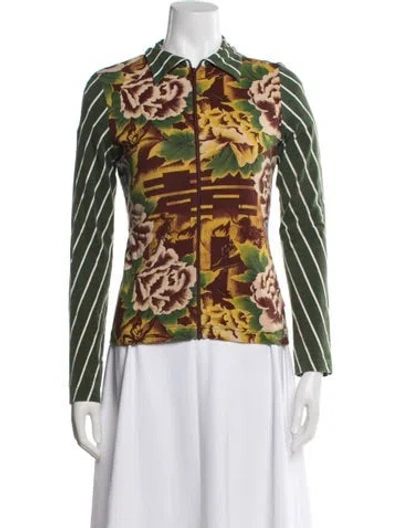 Pre-owned Vivienne Tam Vintage 2000's Jacket In Brown/green