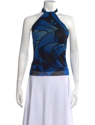 Pre-owned Vivienne Tam Vintage 2000's Top In Blue