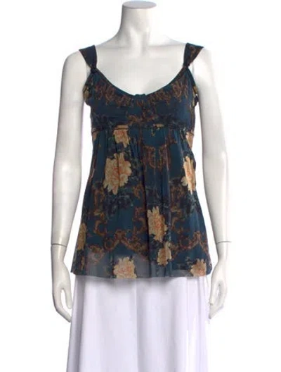 Pre-owned Vivienne Tam Vintage 2000's Top In Blue