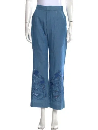 Pre-owned Vivienne Tam Vintage Flared Pants In Blue