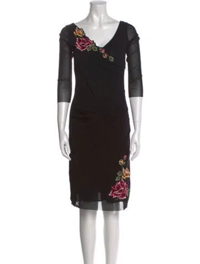Pre-owned Vivienne Tam Vintage Knee-length Dress In Black