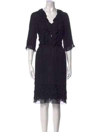 Pre-owned Vivienne Tam Vintage Knee-length Dress In Black