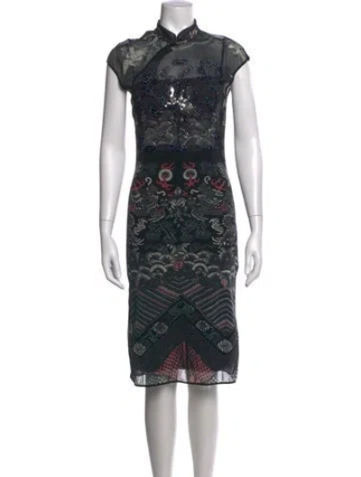 Pre-owned Vivienne Tam Vintage Knee-length Dress In Black