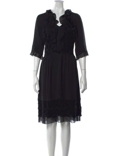 Pre-owned Vivienne Tam Vintage Knee-length Dress In Black