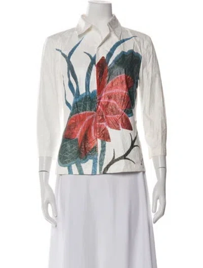 Pre-owned Vivienne Tam Vintage Late 1990's - Early 2000's Blouse In White