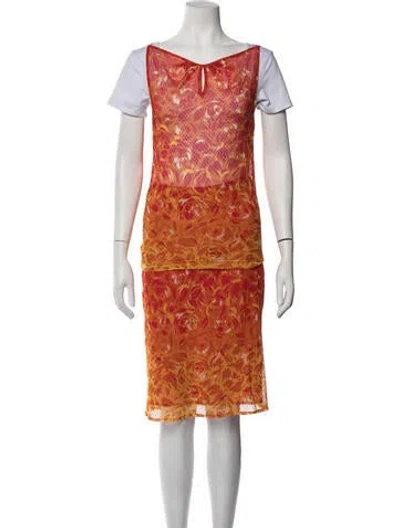 Pre-owned Vivienne Tam Vintage Late 1990's - Early 2000's Skirt Set In Red