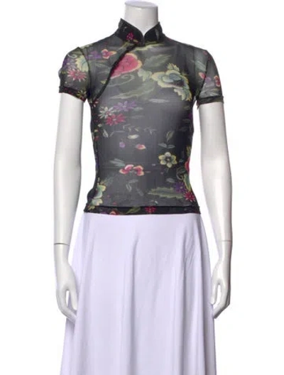 Pre-owned Vivienne Tam Vintage Late 1990's - Early 2000's Top In Black