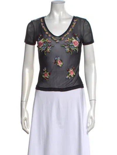 Pre-owned Vivienne Tam Vintage Late 1990's - Early 2000's Top In Black
