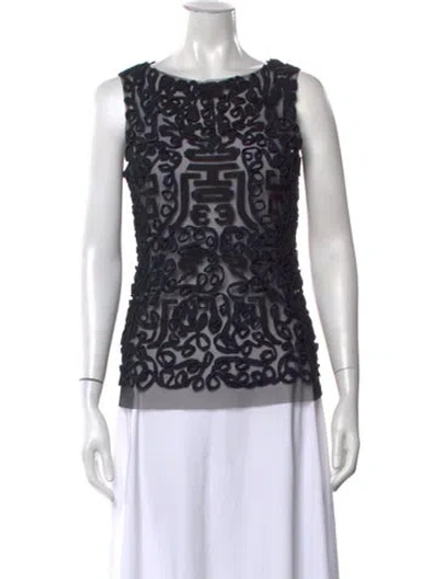 Pre-owned Vivienne Tam Vintage Late 1990's - Early 2000's Top In Black