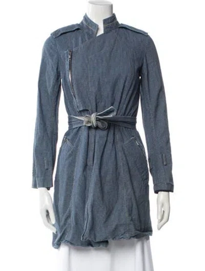 Pre-owned Vivienne Tam Vintage Late 2000's - Early 2010's Trench Coat In Blue