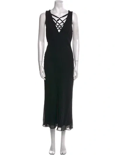 Pre-owned Vivienne Tam Vintage Long Dress In Black