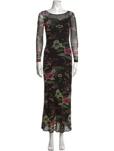 Pre-owned Vivienne Tam Vintage Long Dress In Black