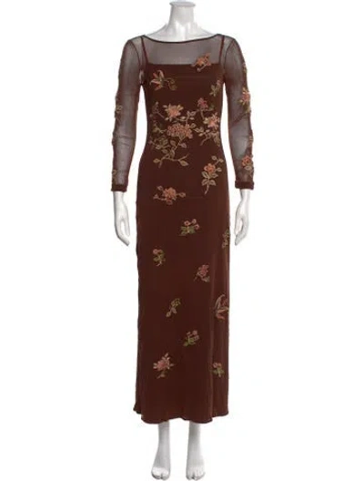 Pre-owned Vivienne Tam Vintage Long Dress In Brown