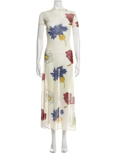 Pre-owned Vivienne Tam Vintage Long Dress In Neutrals