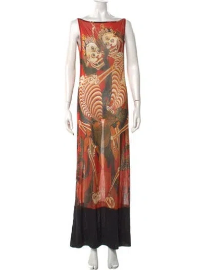 Pre-owned Vivienne Tam Vintage Long Dress In Orange