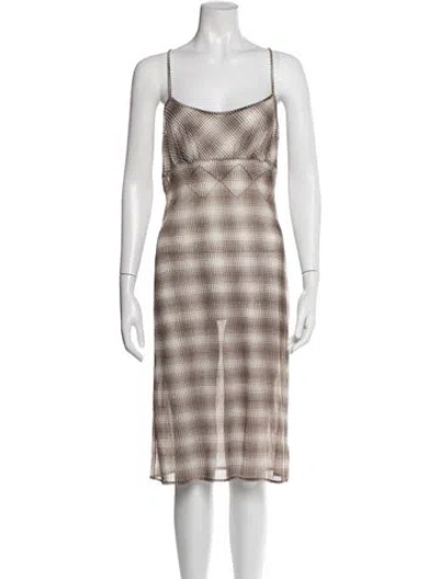 Pre-owned Vivienne Tam Vintage Midi Length Dress In Brown
