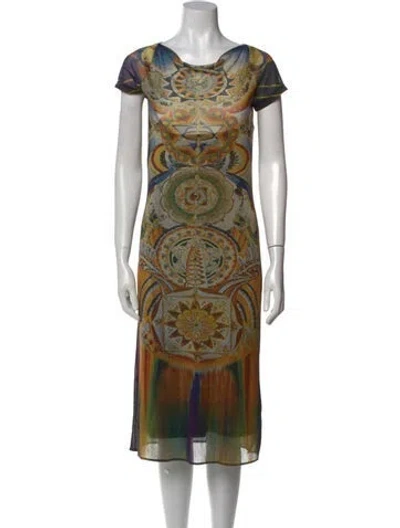 Pre-owned Vivienne Tam Vintage Midi Length Dress In Multi