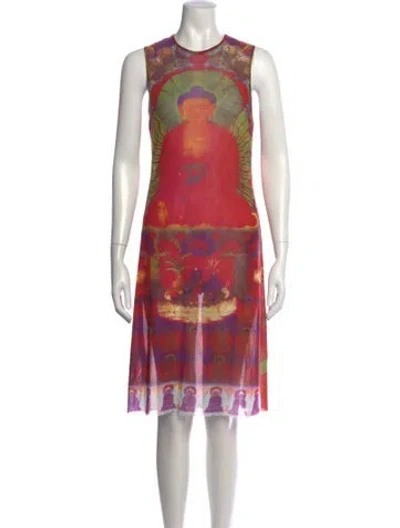 Pre-owned Vivienne Tam Vintage Midi Length Dress In Red