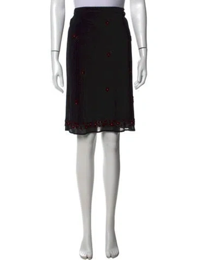 Pre-owned Vivienne Tam Vintage Midi Length Skirt In Black