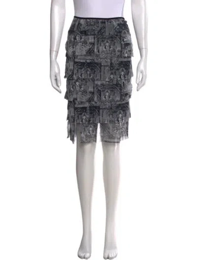 Pre-owned Vivienne Tam Vintage Midi Length Skirt In Grey