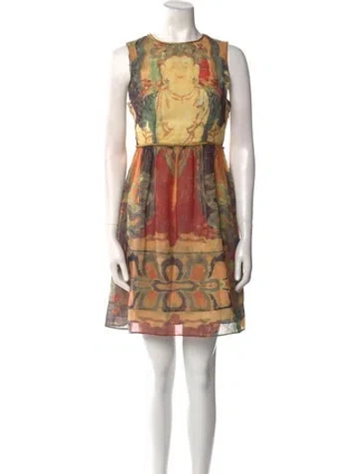 Pre-owned Vivienne Tam Vintage Mini Dress In Neutral
