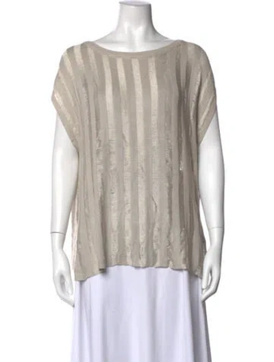 Pre-owned Vivienne Tam V-neck Short Sleeve Top In Neutral