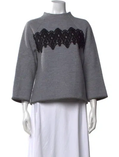 Pre-owned Vivienne Tam Wool Lace Pattern Top In Neutrals